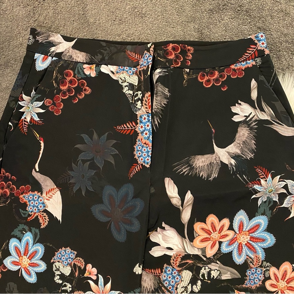 Wide Cut Floral Satin Pants - Picture 2 of 6